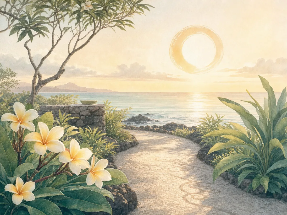 Hawaiian pathway image symbolizing the mission of Chinese Buddhist Association of Hawaii